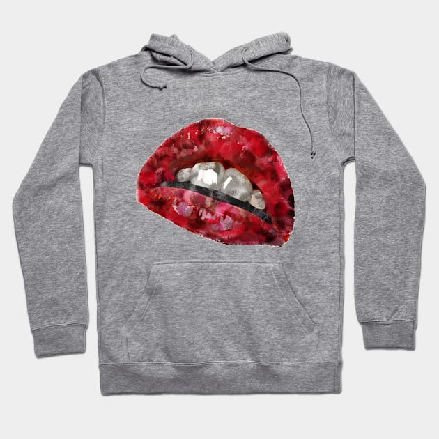 Lips Paint Hoodie by Grafito